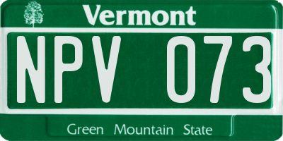 VT license plate NPV073