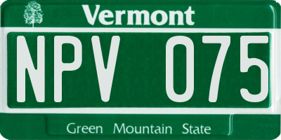 VT license plate NPV075