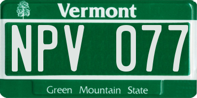 VT license plate NPV077
