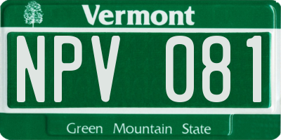 VT license plate NPV081
