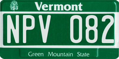 VT license plate NPV082