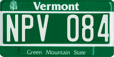 VT license plate NPV084