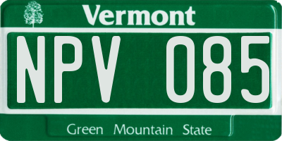 VT license plate NPV085