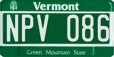 VT license plate NPV086