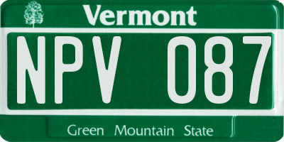 VT license plate NPV087