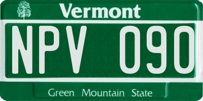 VT license plate NPV090