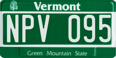 VT license plate NPV095