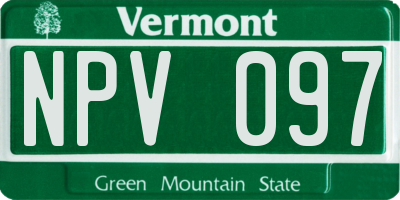 VT license plate NPV097