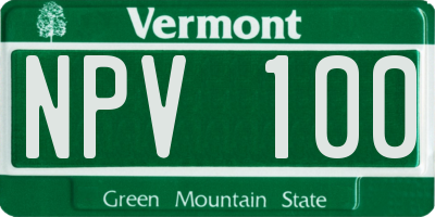 VT license plate NPV100
