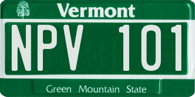 VT license plate NPV101
