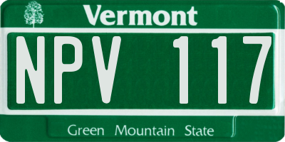 VT license plate NPV117