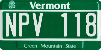 VT license plate NPV118