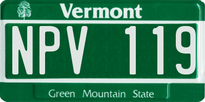 VT license plate NPV119