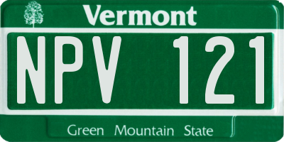 VT license plate NPV121
