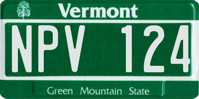 VT license plate NPV124