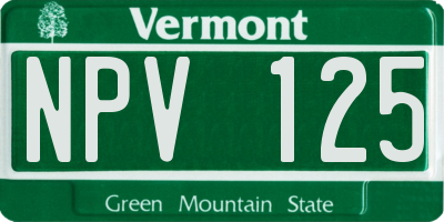 VT license plate NPV125