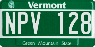 VT license plate NPV128
