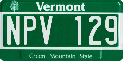 VT license plate NPV129