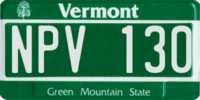 VT license plate NPV130