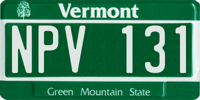 VT license plate NPV131