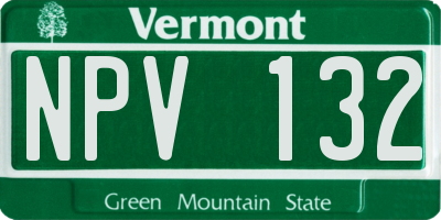 VT license plate NPV132