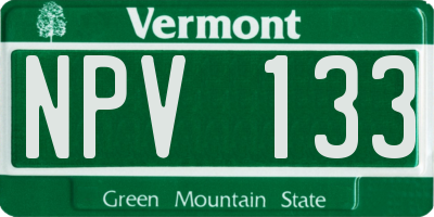 VT license plate NPV133
