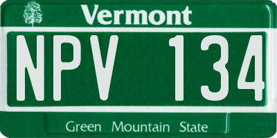VT license plate NPV134