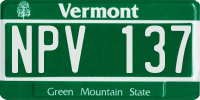 VT license plate NPV137