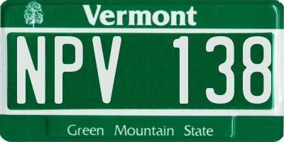 VT license plate NPV138