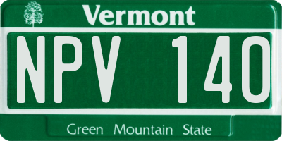 VT license plate NPV140