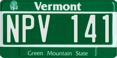 VT license plate NPV141