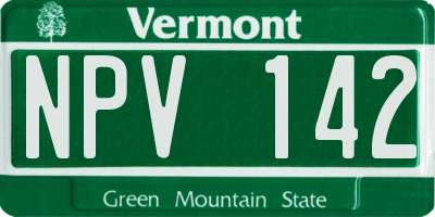 VT license plate NPV142