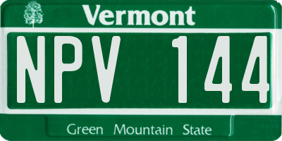 VT license plate NPV144