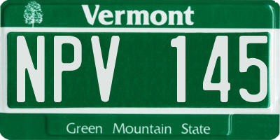 VT license plate NPV145