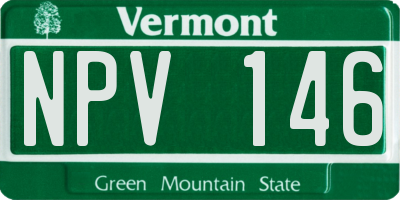 VT license plate NPV146