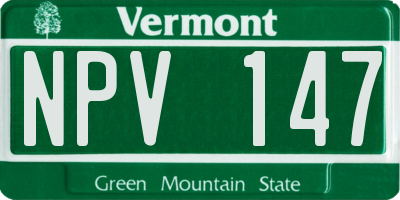 VT license plate NPV147