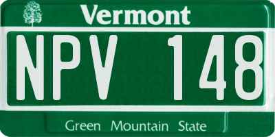VT license plate NPV148