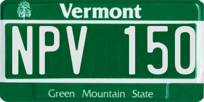 VT license plate NPV150