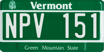VT license plate NPV151