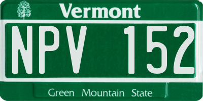 VT license plate NPV152
