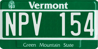 VT license plate NPV154