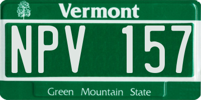 VT license plate NPV157
