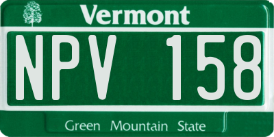 VT license plate NPV158