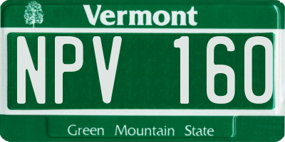 VT license plate NPV160