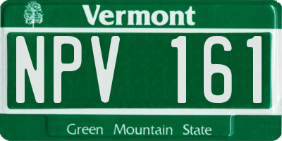 VT license plate NPV161