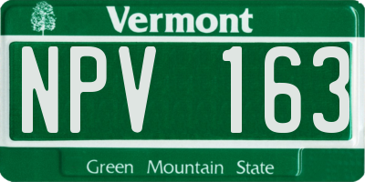 VT license plate NPV163