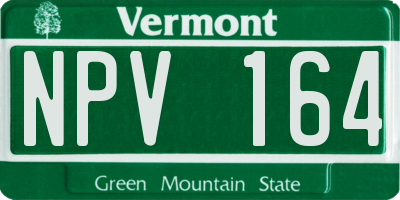 VT license plate NPV164