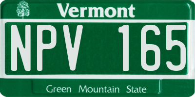 VT license plate NPV165