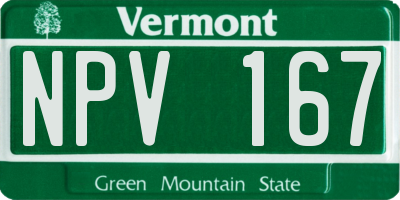 VT license plate NPV167