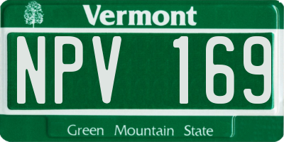 VT license plate NPV169